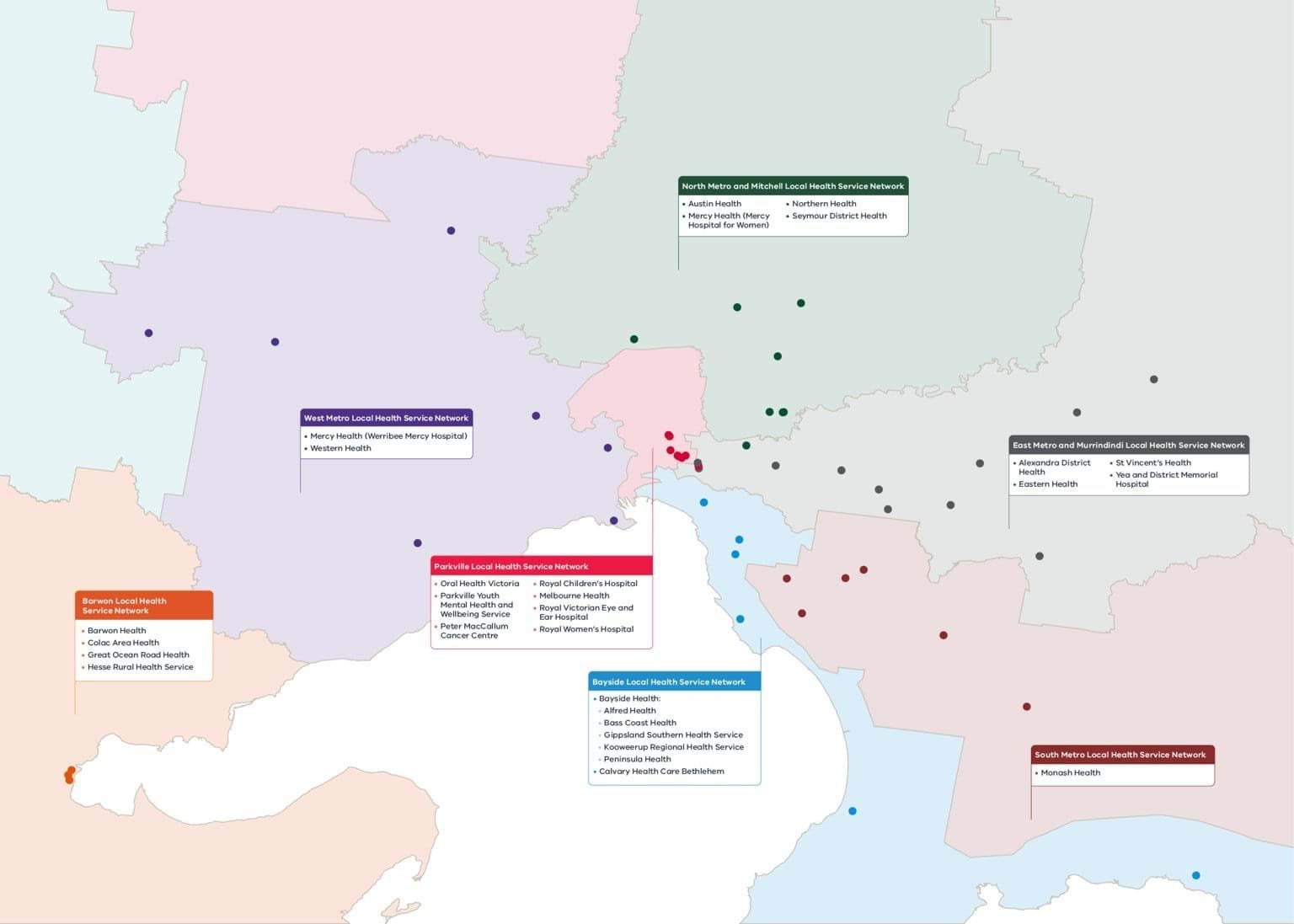Map of LHSN groupings - Metropolitan