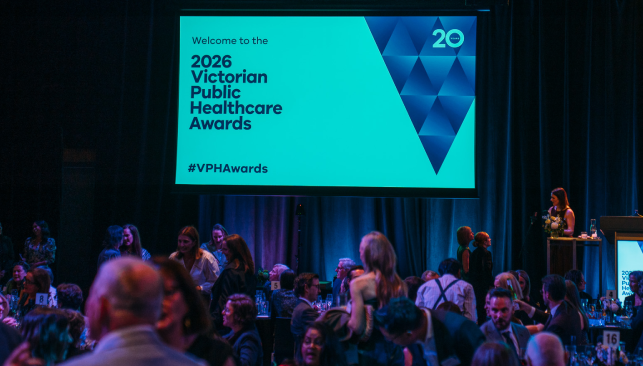 2026 VPHA gala - image of sign on stage